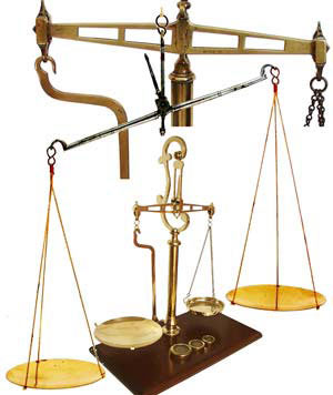 Vintage Style Metal Balance Scale, Decorative Antique Weight