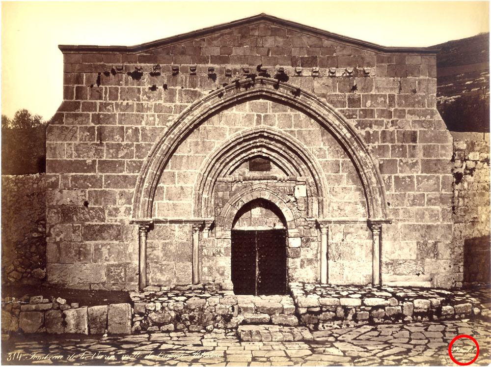 Tomb of the Virgin and Cave of Agony. by Felix Bonfils ca. 1880 - click to enlarge.