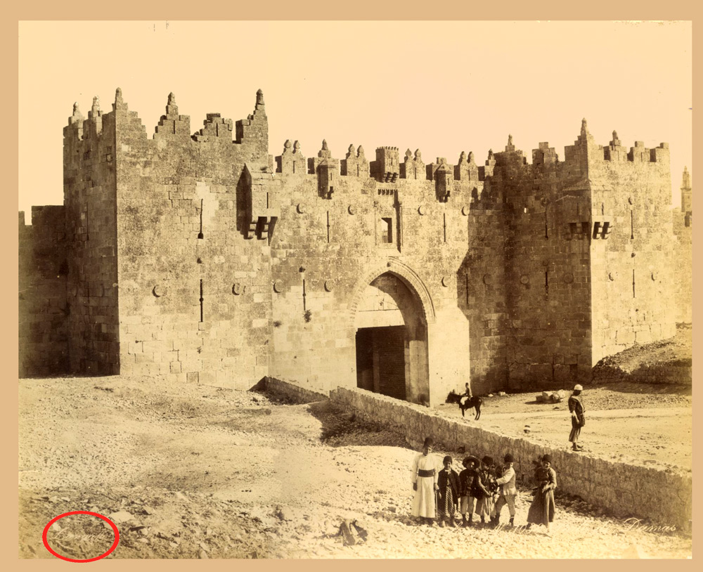 Jerusalem Damascus Gate Ca. 1870 by the Brothers Zangaki - click to enlarge.