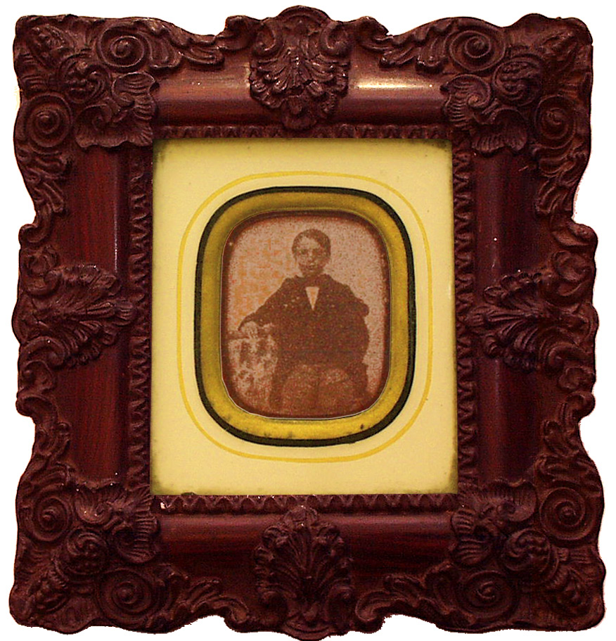 Ambrotype Of A Young Boy In Mahogany Frame 19th Century - click to enlarge.