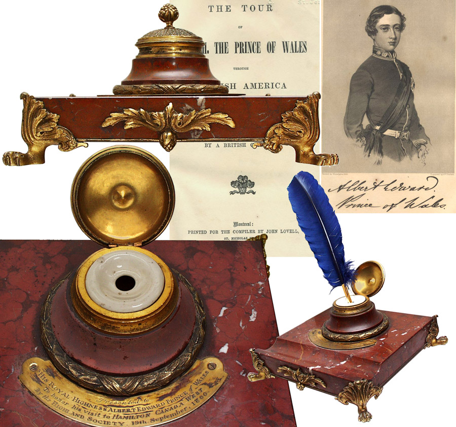 An Inkwell Commemorating A Visit of His Royal Highness Albert Edward Prince of Wales in 1860. - click to enlarge.