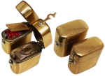 A Set Of Brass Traveler Vesta Match Case And Traveler Inkwell.