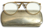 Rimmed Pinz Nez with Siver Colored Case