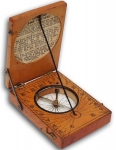 Boxwood Diptych Sundial with String Gnomon