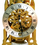 Brass Skeleton Clock made by F.W. Elliott of London - click to enlarge.
