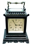 Frodsham Silent Library Timepiece - Early 19th Century Ebonized Clock - click to enlarge.