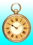 An Early 19th Century Gold English Watch With Decorative Gold Dial. - click to enlarge.