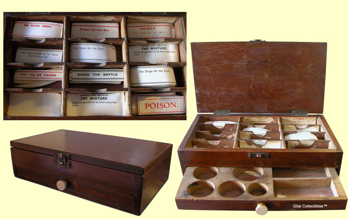 Wood Box with Chemist Labels. - click to enlarge.