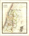 Ancient Palestin John Teesdale 1841 w/ Inset of Jerusalem