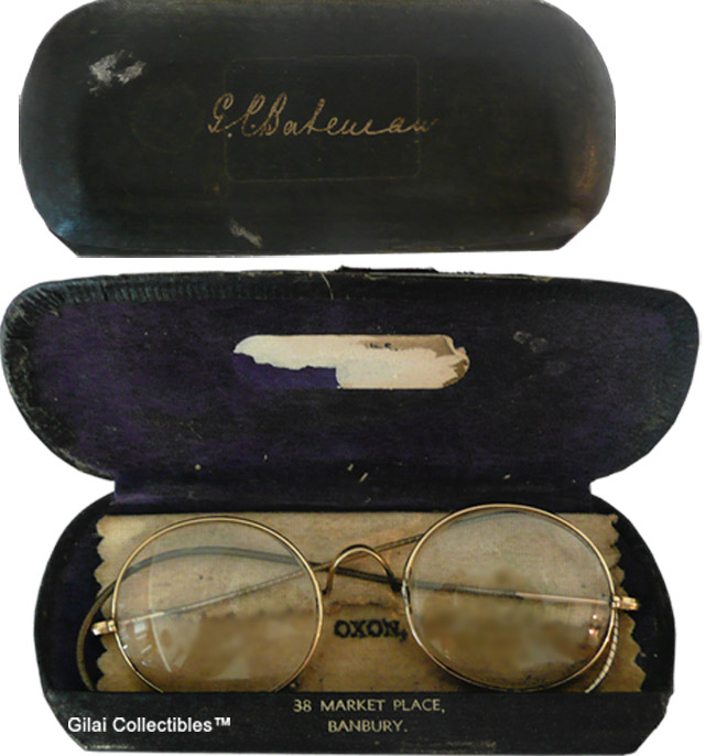 Edwardian Gold Colored Spectacles with Case - click to enlarge.