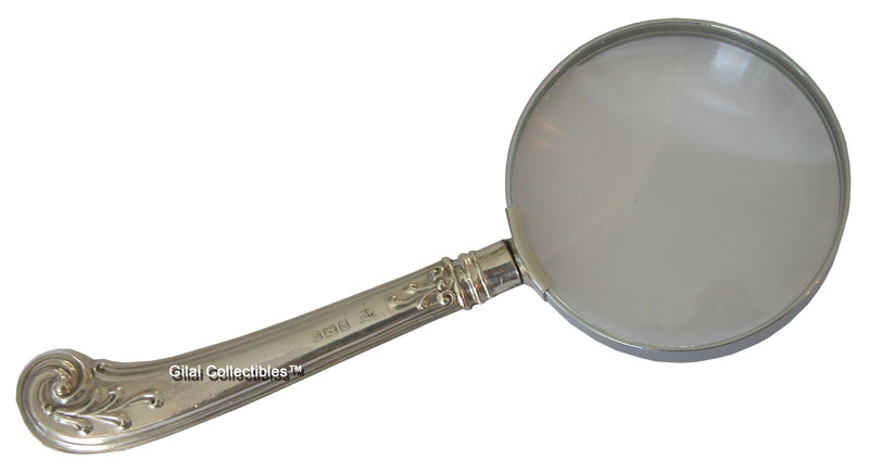 Ornate Silver Handled Magnifying Glass. - click to enlarge.