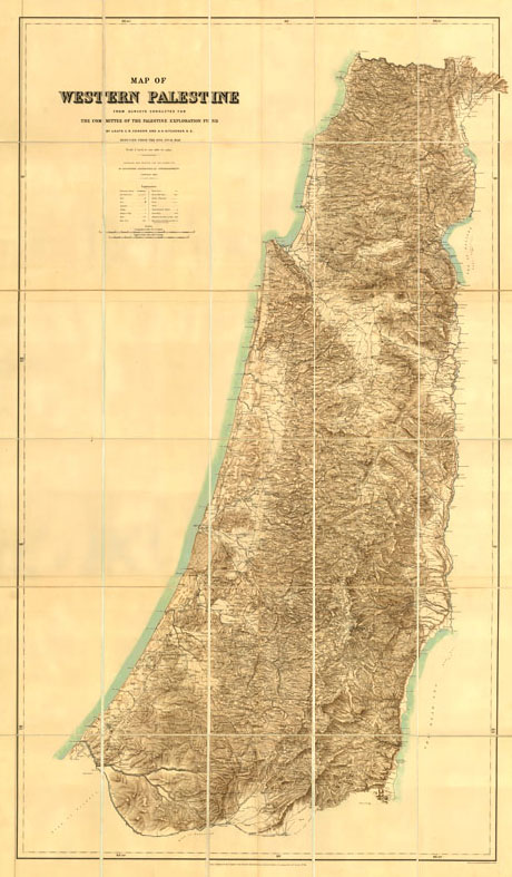 Conder and Kitchner Map of Palestine 1881. The PEF Survey Map. - click to enlarge.