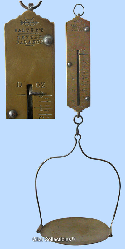 Brass Special Spring Postal scales by Salter. - click to enlarge.
