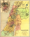 Map of Palestine 1896. Drawn, Engraved and Printed by Johnson,...