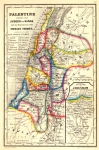 Biblical Map of Palestine under the Judges and Kings 1864....