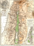 Map of Palestine, 1880. Drawn by Berghaus and Published...