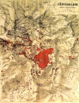 Vincent Map of Jerusalem 1912. Jerusalem Croquis Topographique,...