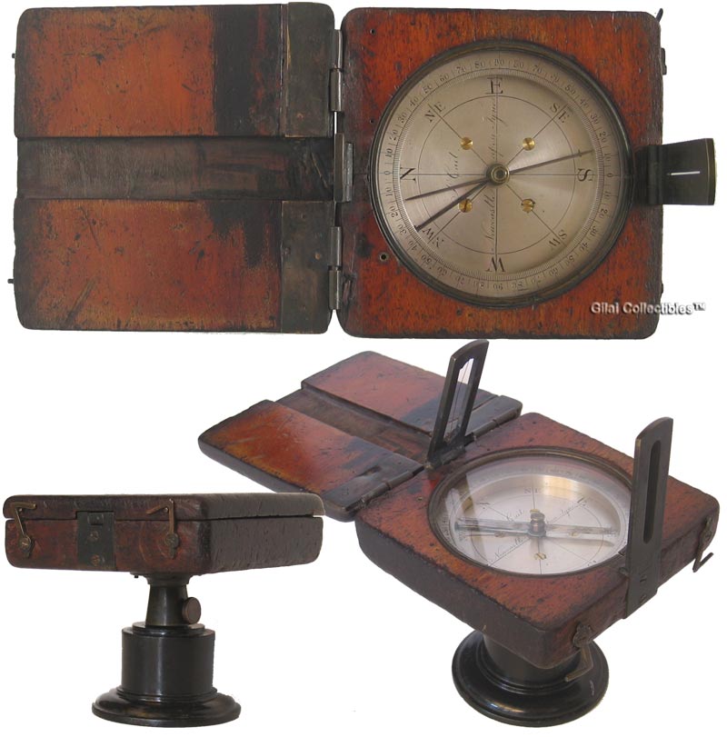 A 19th Century Azimuth Compass by J. Cail Newcastle. - click to enlarge.