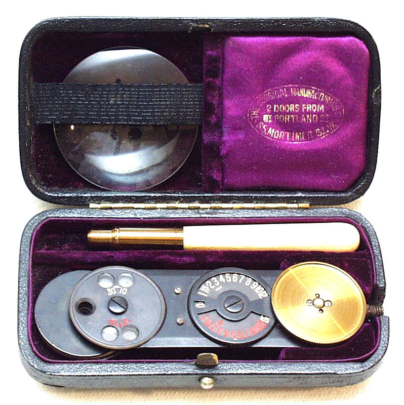 A 19th Century Morton’s Ophthalmoscope made by Down Bros. London. - click to enlarge.