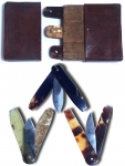 19th Century Thumb Lancets In Leather Case. - click to enlarge.