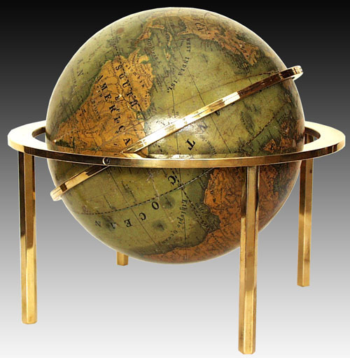 A 19th Century Terrestrial Globe By C. Abel Klinger. - click to enlarge.
