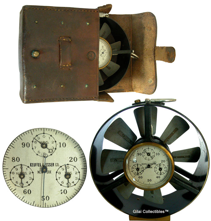 Anemometer for Measuring Wind Force and Velocity By Keufel and Esser. - click to enlarge.