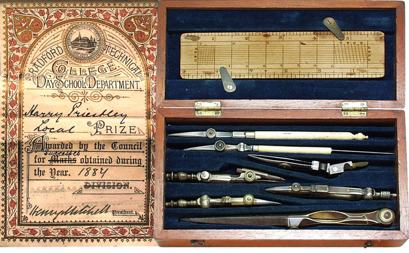English Case of Drawing Instruments Made in the XIX Century. With