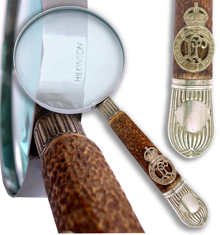 Hilkinson Magnifying Glass with Stag Horn Handle. - click to enlarge.