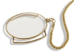  Monocle Glass and Brass with Gold Chain
