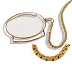  Monocle Glass and Brass with Gold Chain - click to enlarge.