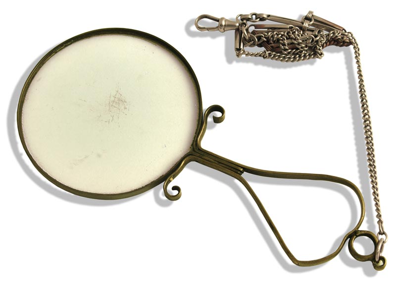 Hand Forged Nuremberg Magnifier  Steel and Glass Early 19th century - click to enlarge.