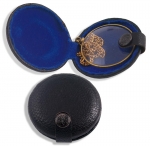 Gilt Brass and Glass Monocle in Leather Case - click to enlarge.