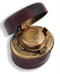 Leather and Brass Traveling Inkwell