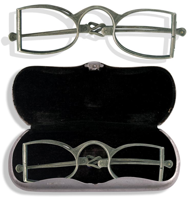 Four Lens Double Turn Pin Spectacles Frame Circa 1840 - click to enlarge.
