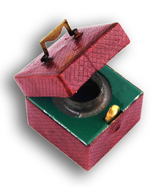 Traveling Inkwell Leather Covered Square - click to enlarge.