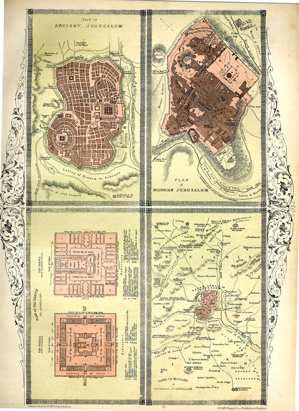 Plans of Jerusalem (4 sections) Printed by W R McPhun - click to enlarge.