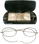 Edwardian Gold Colored Spectacles with Case.