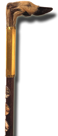 Cane with Gazelle Hoof Handle - click to enlarge.