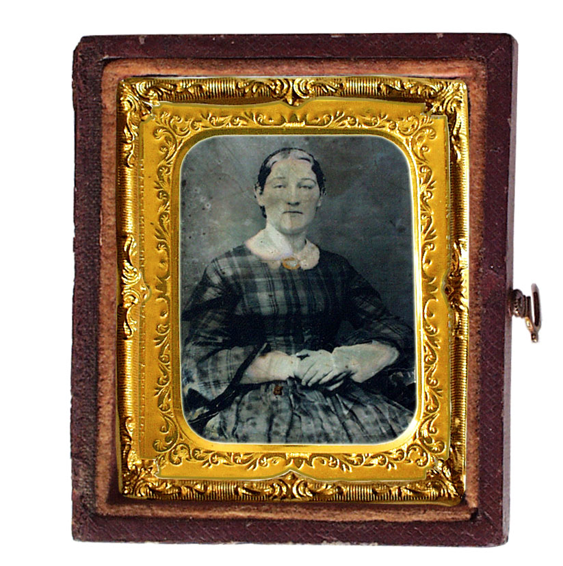 Ferrotype (Tintype) Of A Woman 19th Century  - click to enlarge.