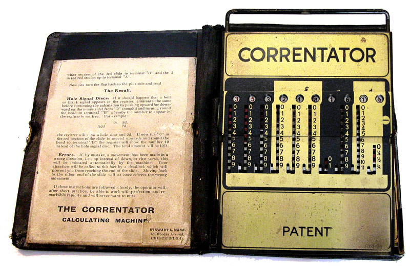 The Correntator Calculating Machine. - click to enlarge.