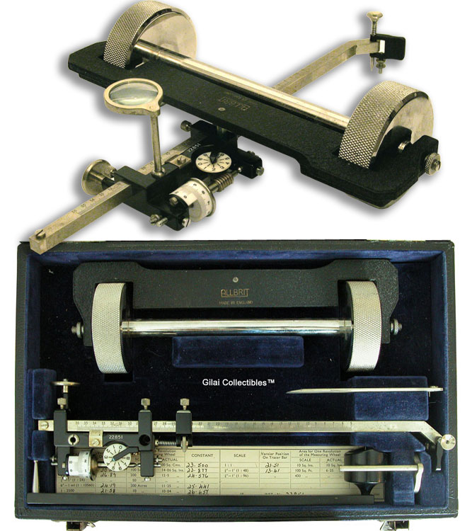 Allbrit Pole Wagon Polar Planimeter by Stanley - click to enlarge.