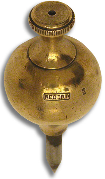 Solid Brass Plumb Bob by Record - click to enlarge.