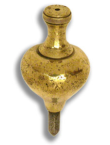 Solid Brass Plumb Bob, with Replaceable Iron Tip - click to enlarge.