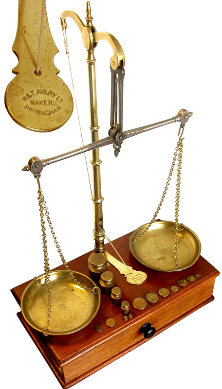 An Early Apothecary Beam Balance Scale by Avery, Birmingham. - click to enlarge.