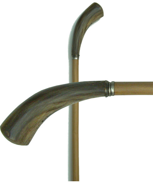 Elegant Horn Handled Bamboo Cane - click to enlarge.