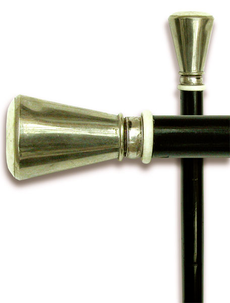 Alpaca Handled Walking Stick With Silver Collar. - click to enlarge.