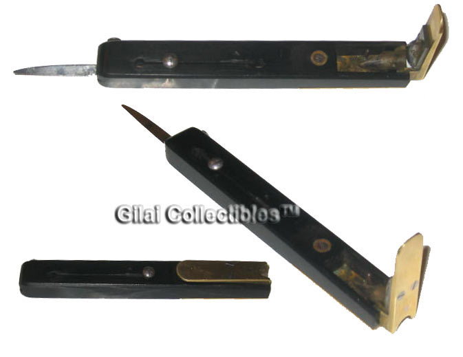A 19 Century Ebony and German Silver Quill Cutter - click to enlarge.