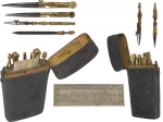 Shagreen Cased Drawing Instrument Set by Wellington.