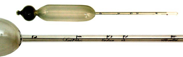 A 19th Century French Milk Hydrometer. - click to enlarge.