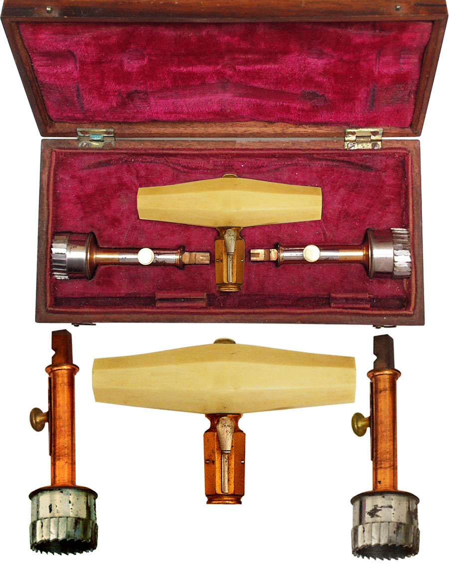 Gilt Brass, Steel And Ivory Trepanning Set Early 19th Century  - click to enlarge.